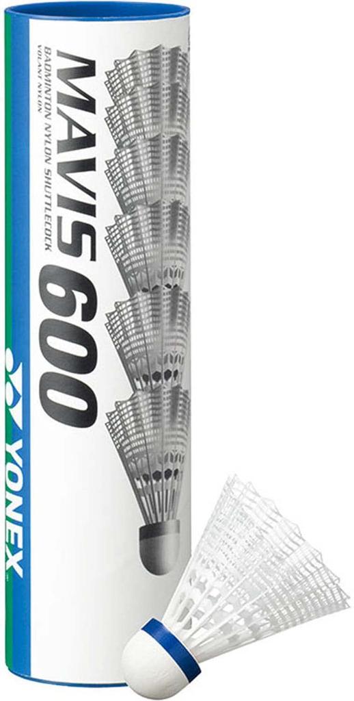 YONEX Mavis 600P Nylon Pack of Shuttlecocks, 6, M-600P-MIDDLE (White/M/Men's, Women's)