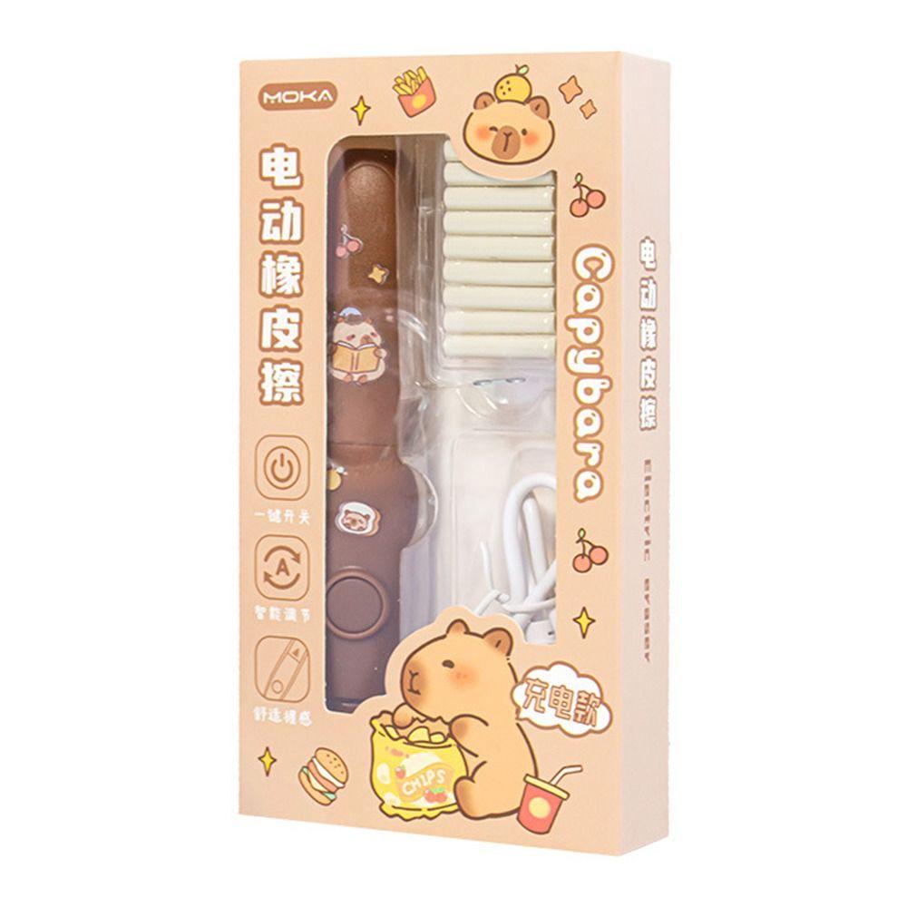 Cartoon Design Automatic Eraser Battery Powered No Debris Eraser Electric Eraser Set  Students Use