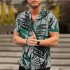 2025 Tropical Plants 3D Hawaiian Shirts Men's Breathable Fashion Beach Short Sleeve Top Summer Leisure Men's Holiday Shirts