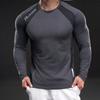 Новая быстросохнущая футболка с длинным рукавом из ледяного шелка, мужская повседневная спортивная эластичная фитнес-футболка для улицы, топ для мужчин