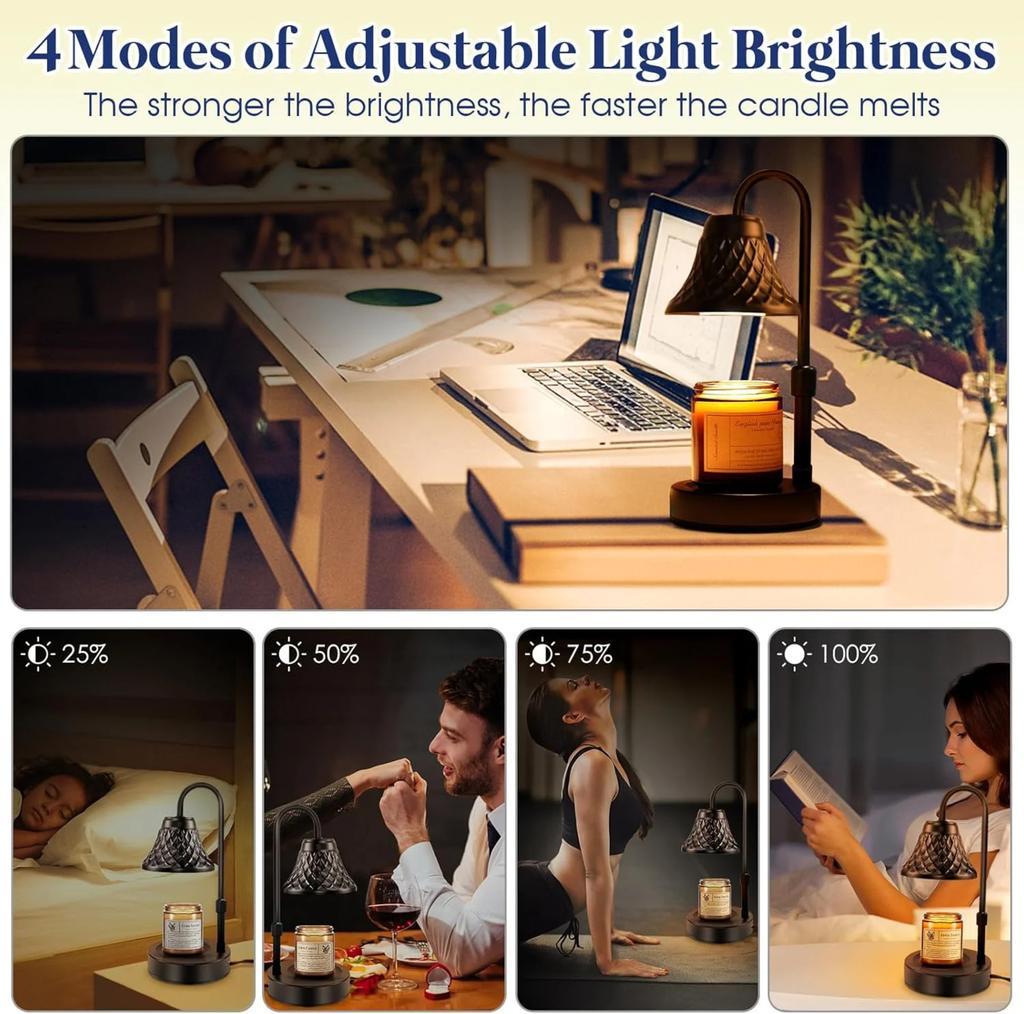 Timed Dimming US Plug Lifting Wax Melting Lamp Flameless Retro Timed Telescopic Aromatherapy Lamp Melting Candle Lamp Night Light