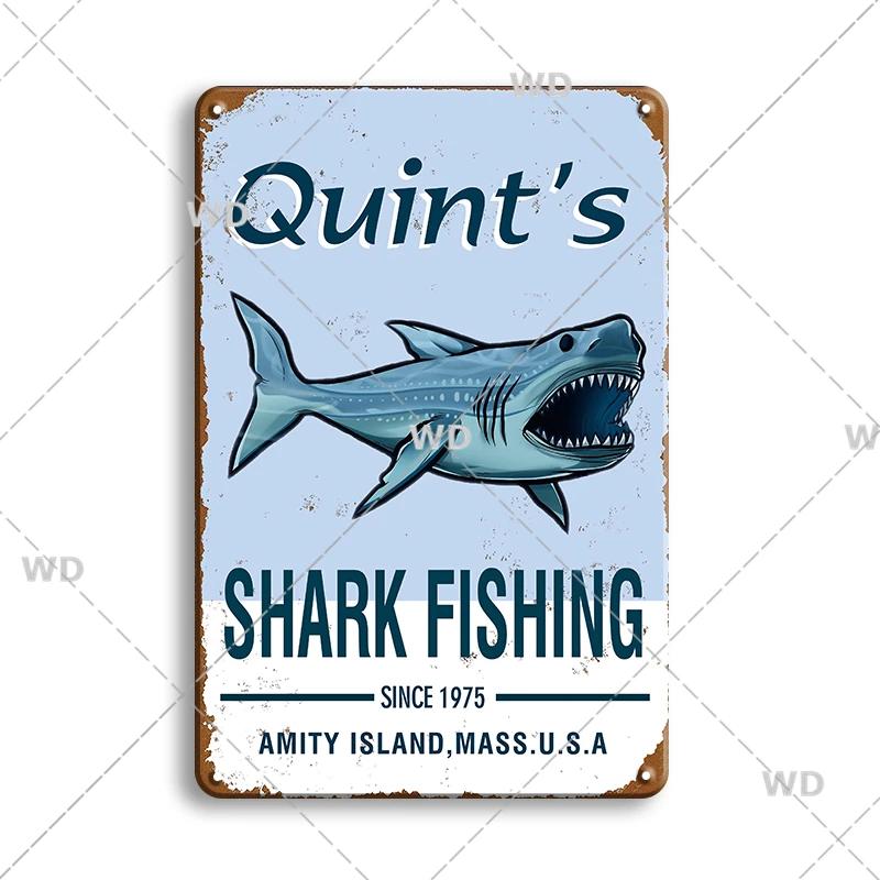 Funny Fishing Metal Tin Sign Retro Vintage Plaque Metal Poster Go Fishing Lover Gift Plate For Men Cave Fishing Home Wall Decor