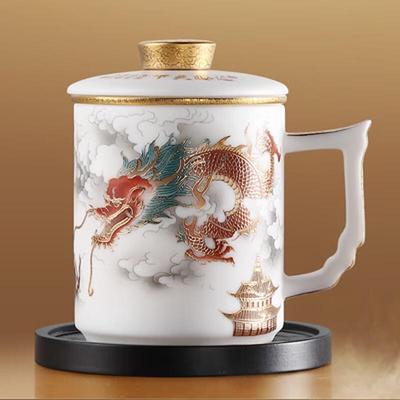 Керамическая кружка-заварник для чая из жадеита с жиром барана