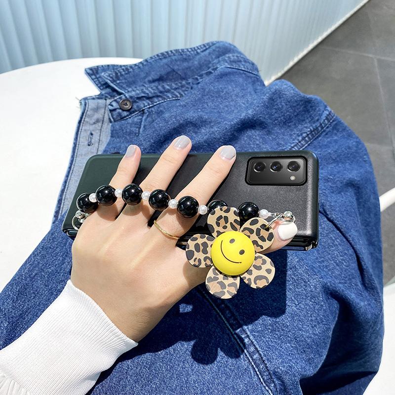 Luxury Fashion Diy Sunflower Hand Chain Clear Phone Case For Samsung Galaxy Z Fold 3 Z Fold 2 Z Fold 4 Transparent Cover Fundas