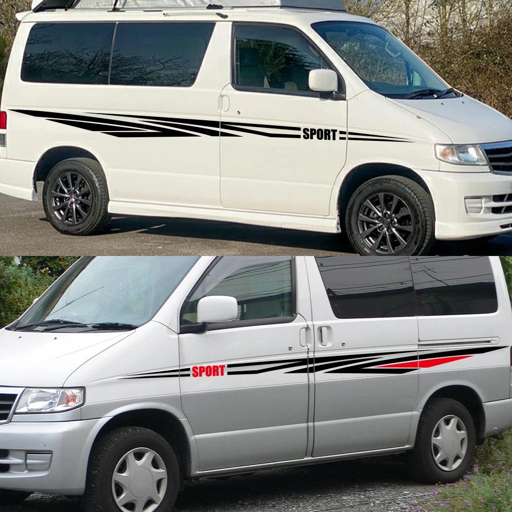 Car Stickers Racing Stripes Sports Graphics Decoration Decals Cover For Mazda Bongo Friendee Motorhome Camper Van RV Accessories