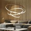 LED ceiling pendant lamp, chandelier, 3 rings, 76w, gold color, adjustable, NEUTRAL