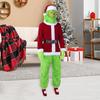 1 Set Christmas Costume Includes Top Pants Hat Belt Gloves And Shoe Cover Green Cartoon Furry