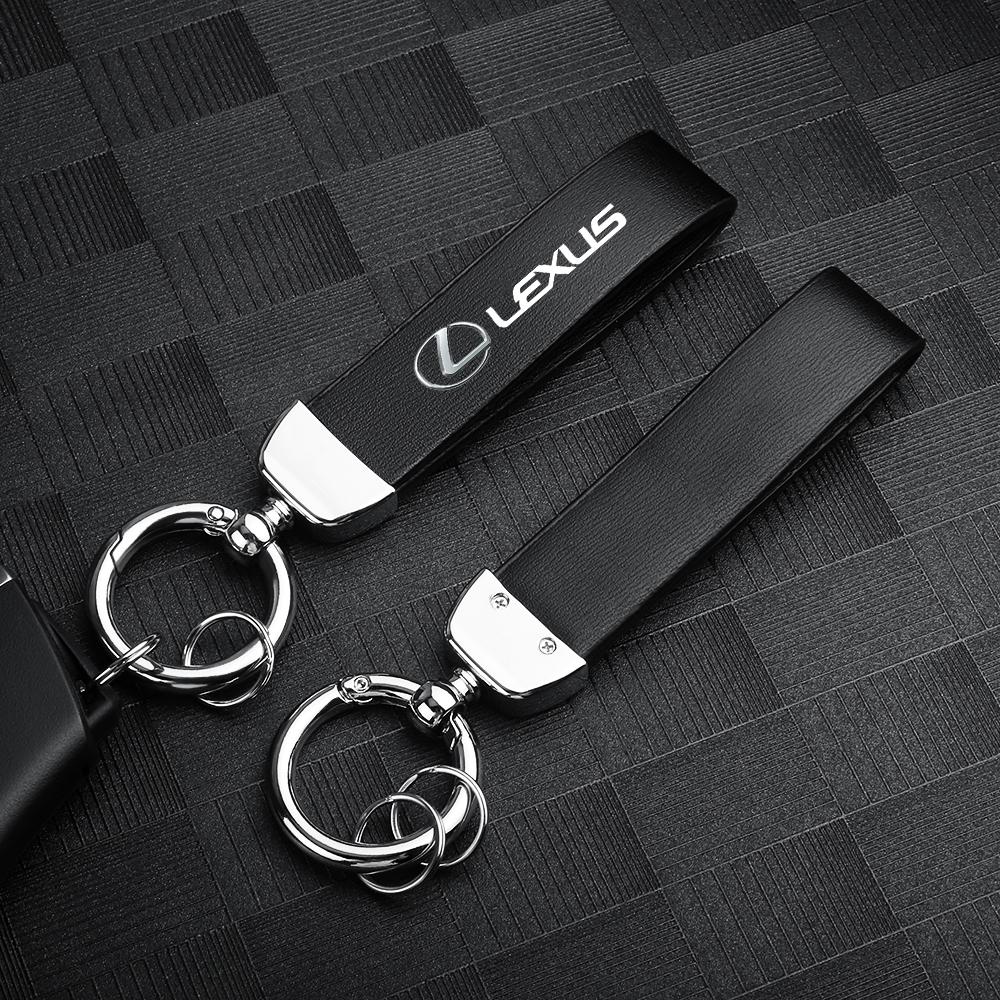 Car Luxury Leather Keychain Key Ring With Lexus Logo Accessories For LS LC IS350 ES300h ES300 IS250 IS220d NX350h RX GS350 LX570 KQ7