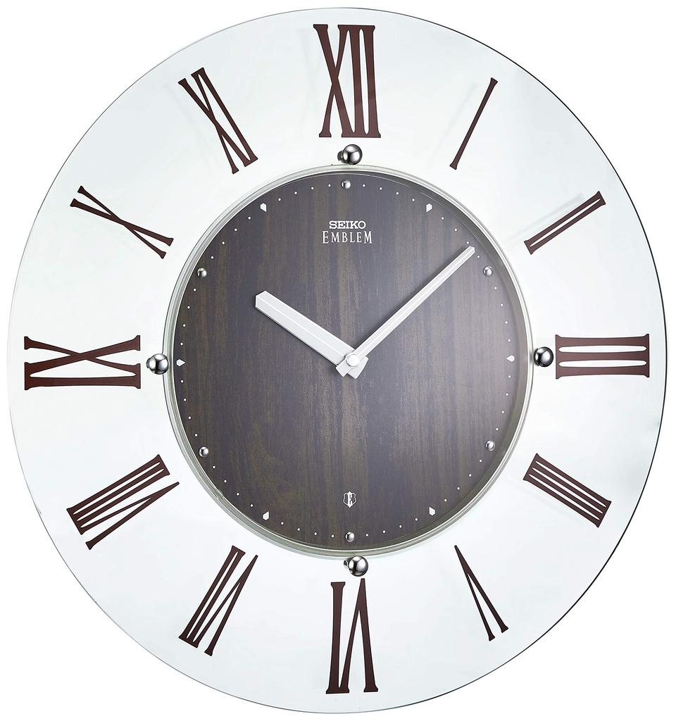 Seiko Clock Wall Clock Tea Wood Diameter 340x26mm Radio Analog SEIKO EMBLEM HS560B