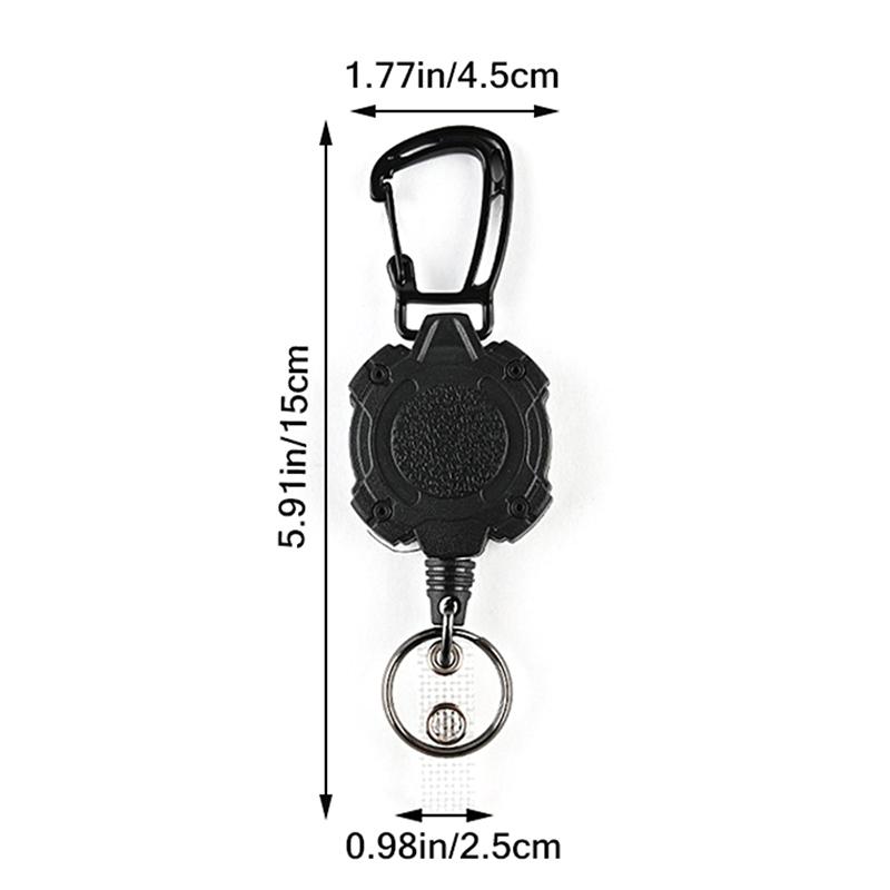 1Pc Anti-Theft Metal Easy-To-Pull Buckle Elastic Keychain Retractable Key Ring
