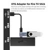 OTG-адаптер для Fire TV Stick, 90 градусов влево/вправо, с питанием, Micro USB на USB OTG-адаптер для Android-телефона, планшета