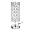 Tomshine Crystal Bedside Table Lamp Decorative Desk Light with Dual USB Charging Port Modern