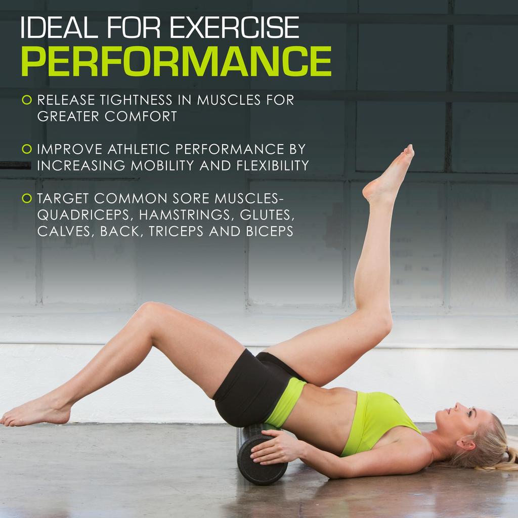 ProsourceFit Ролики из пены высокой плотности 36 дюймов Жесткий Массажер для всего тела для спины После тренировки Триггерная точка Черный - длинный, Растяжка, Йога,