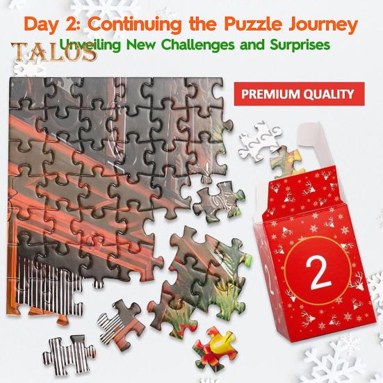 Рождественский адвент-календарь пазл 1000 рождественский обратный отсчет пазл зимний Санта снеговик праздничное украшение