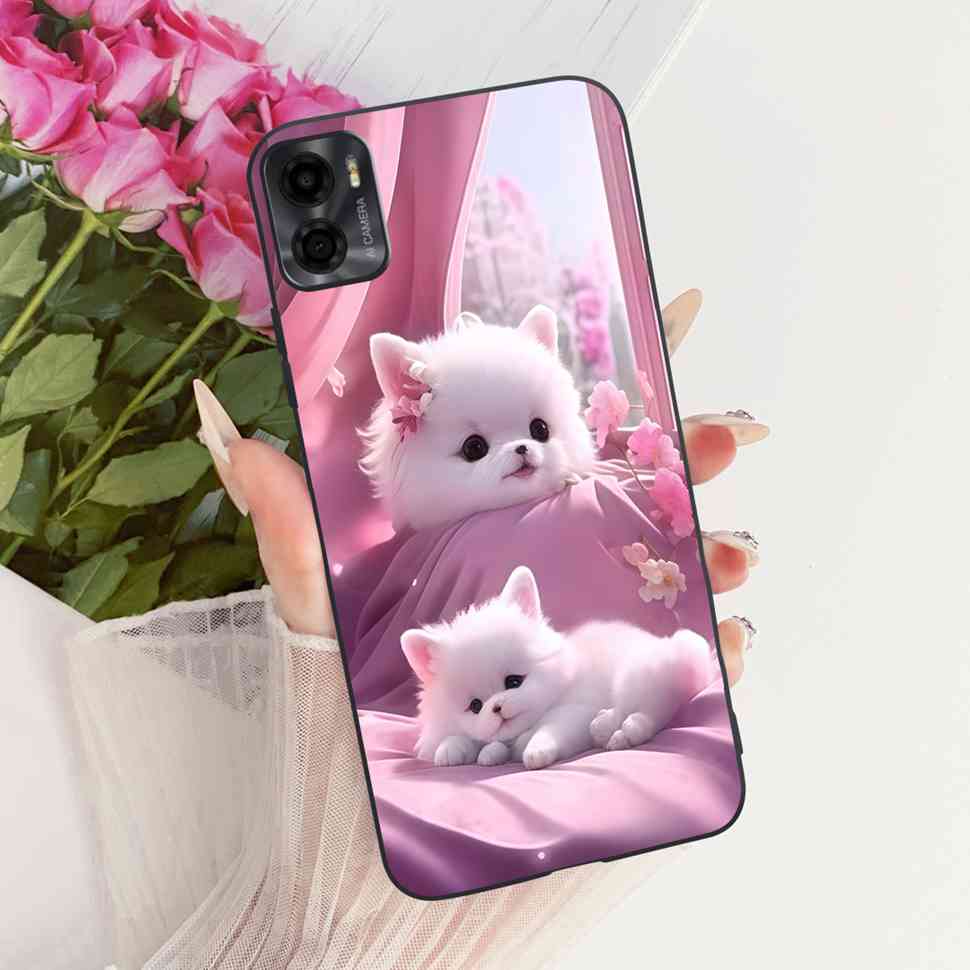 For Motorola Moto E22s 4G 6.5" Case Colorful Flower Cartoon Dragon Silicone TPU Black Cover For MOTO E22s E 22S 4G Phone Shell