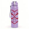 1PC Spider Man Red Heart Web 750ml Color Plastic Sports Water Bottle Leakproof Flip Straw Lid Suitable for Sports Office Home Use