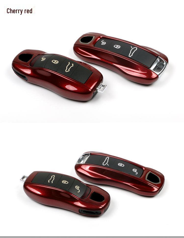 Fits Porsche Key Shell: New Cayenne, Macan, Panamera, 718, Taycan - Ice Raspberry Pink Matte Gray Solid Color