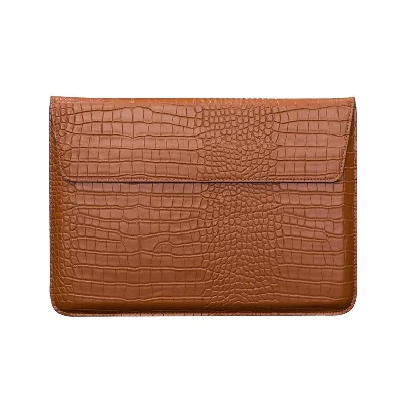Crocodile Letters Laptop Sleeve For Macbook Air 13 15 11 Pro 13 14 16 Inch M5 M4 M3 M2 Unisex Envelope Pouch Leather Flip Case