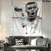 Kylian Mbappé Power  Wall Hanging Printed Fabric Blanket Decorative Tapestries for Bedroom Living Room Home Decor