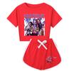 Kids Summer Sport T-Shirt And Shorts 2 Piece Outfit Tracksuit Set Short Sleeve Print Crop Tops With Clothing Set