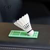 Sports Theme Ornament Rotating Car Badminton with Swivel Mechanism Shuttlecock Dashboard Desk Accessory Decoration for Interior Gift Lovers