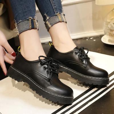 Черные классические кожаные лоферы на платформе женские в британском стиле, на толстом каблуке, оксфорды, женская колледжная готическая обувь Mujer