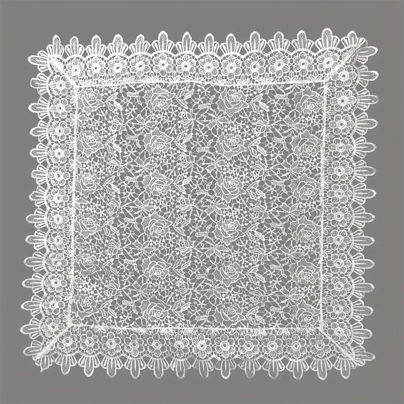 Элегантная водорастворимая белая кружевная скатерть с вышивкой, чайные скатерти, коврик для стола, свадебная скатерть, кухонная посуда, вечерние рождественские украшения