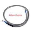 240cm/94" M10 Brake Oil Hose Line Banjo Fitting Stainless Steel End