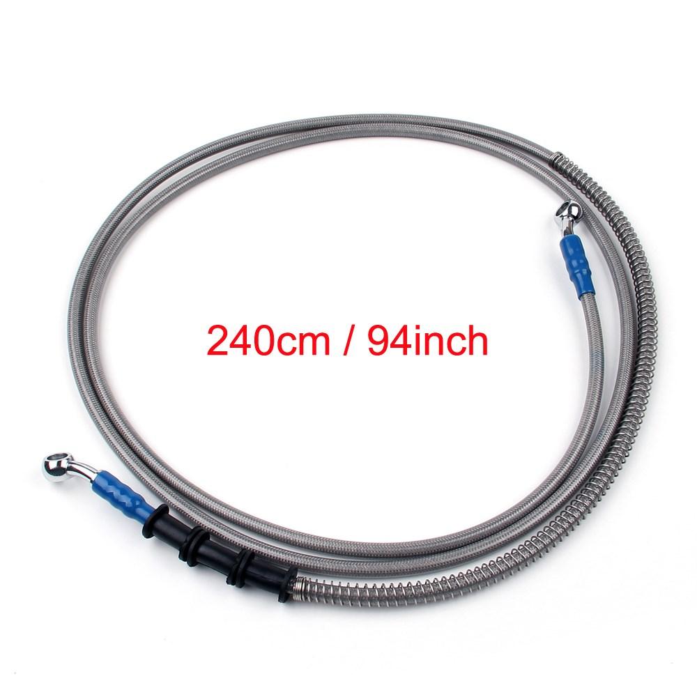 240cm/94" M10 Brake Oil Hose Line Banjo Fitting Stainless Steel End
