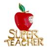 Apple Super Teacher Rhineston Inlaid Brooch Pin Badge Christmas Teacher Day Gift