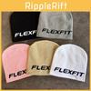 Simple Solid Color Letter Pattern Neutral Casual Warm Knitted Hat For Cold Seasons