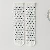 Принцесса Девочка Колготки в Горошек Летние Тонкие Сетчатые Гольфы до Икры Детские Бесшовные Кружевные Длинные Носки Бант Детские Колготки с Отворотом Обувь