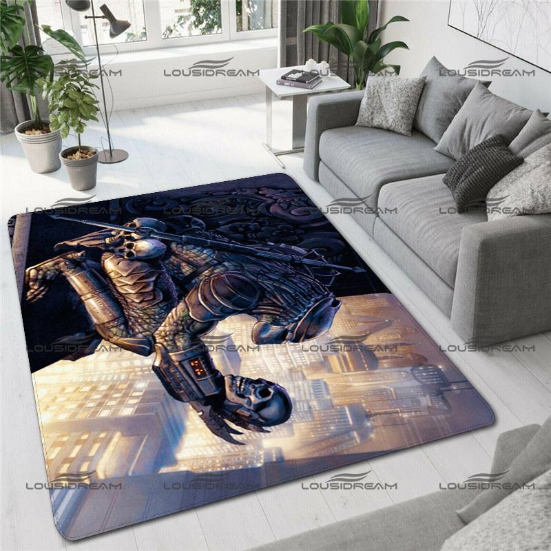 Square Flannel Predator Carpet Classic Sci-Fi Alien Movie Decorative Floor Mats Modern Home Living Room Rugs Bedroom Carpet