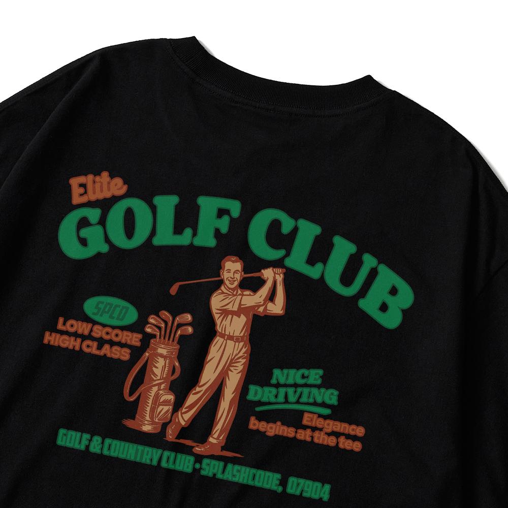 Seupeullaesikodeu Футболка с коротким рукавом Черная - Elite Golf Club