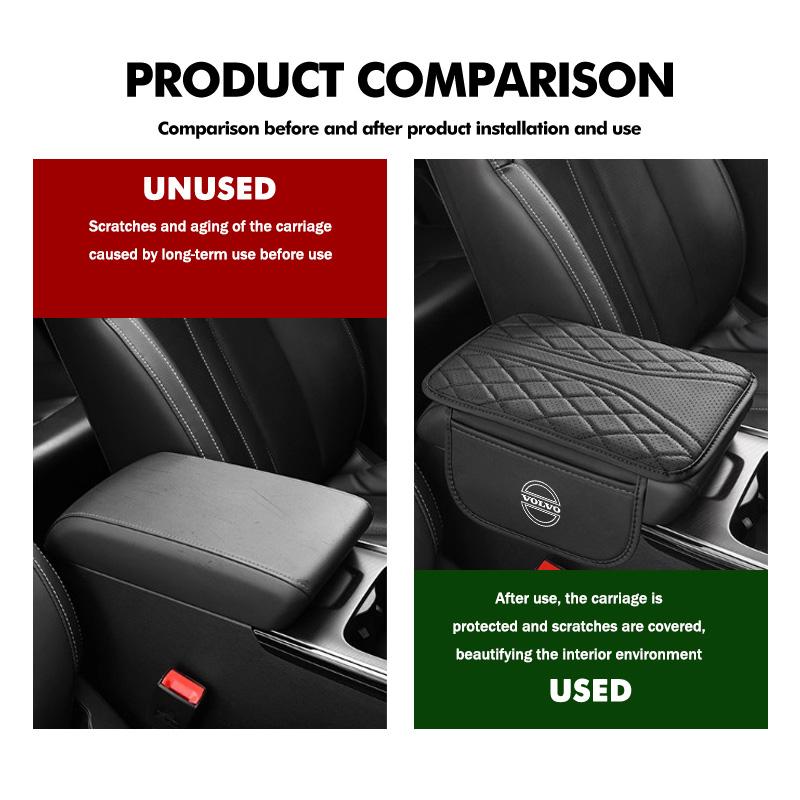 For Volvo Leather Car Armrest Box Pad Auto Arm Rest Mat Car Accessories S60 S80 S90 C30 XC40 XC60 XC70 XC90 V40 V60 V90 T6