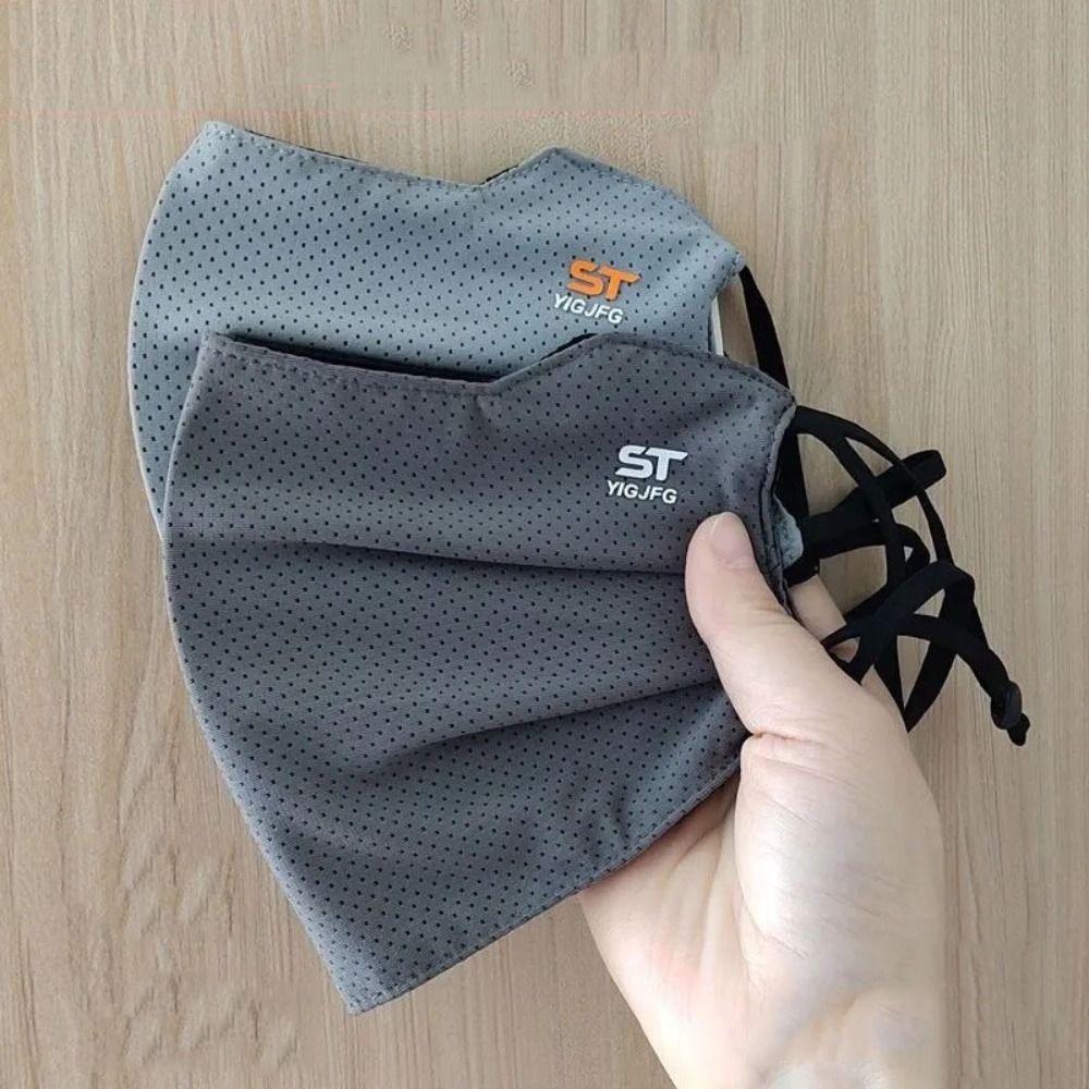 Mesh Ice Silk Face Mask Solid Color Anti-uv Face Cover Adjustable Sunscreen Veil Running