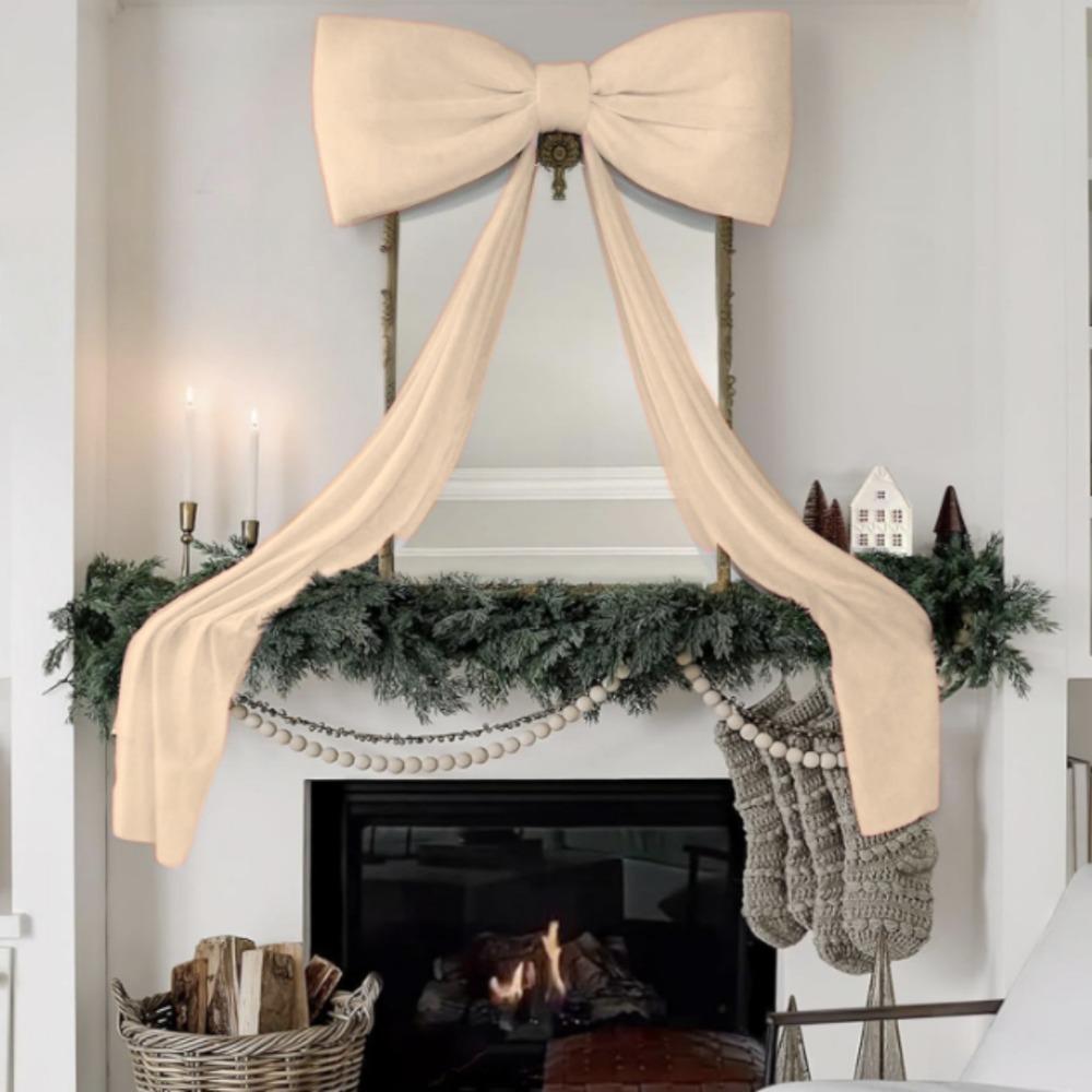Элегантный Большой Рождественский Бант Бант из Атласной Ленты Украшения Праздничный Домашний Декор для Помещений