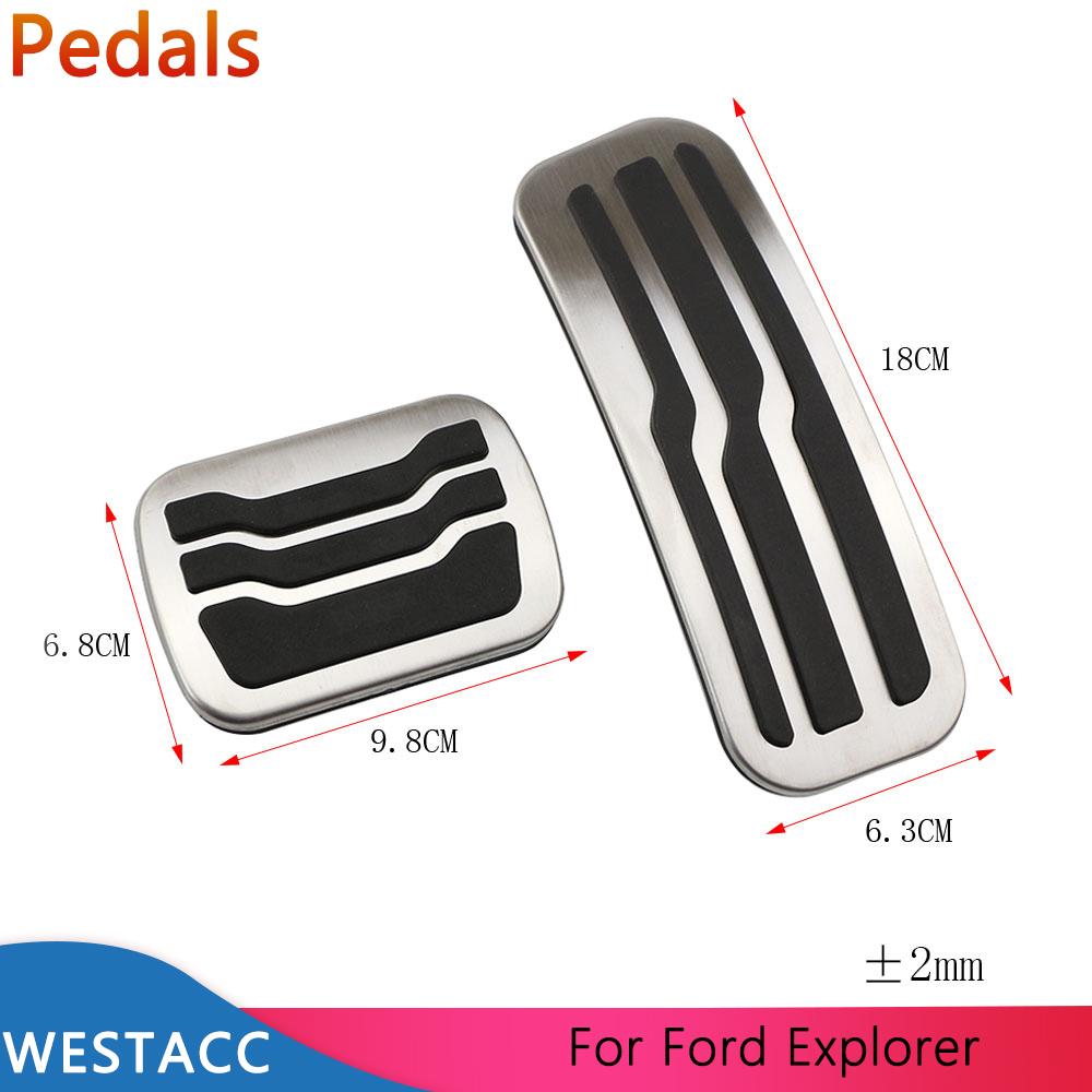 Автомобильные педали из нержавеющей стали, защитный чехол для педали газа и тормоза акселератора для Ford Explorer 2011-запчасти