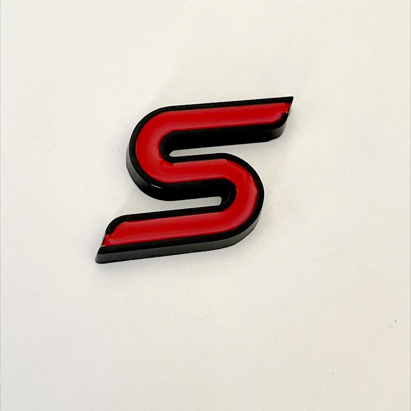 WGL2 3D Metal S Logo Front Grille Emblem Badge Car Rear Trunk Stickers For Ford Focus Fiesta Escape Ecosport Kuga Mondeo Accessories