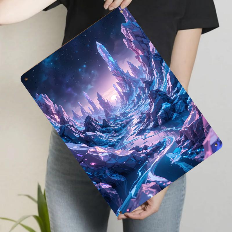Crystal Valley Starry Sky Metal Wall Art Decorative Painting for Living Room Home Decoration