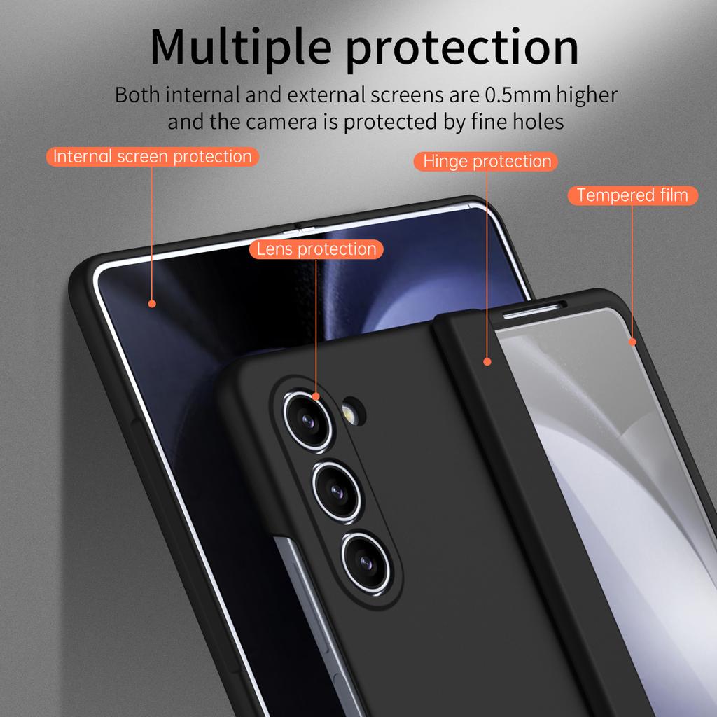 Ударопрочный шарнирный прочный чехол-сумка для Samsung Galaxy Z Fold 5 Fold5 Fold 4 Fold4 5G закаленное стекло защитная пленка крышка