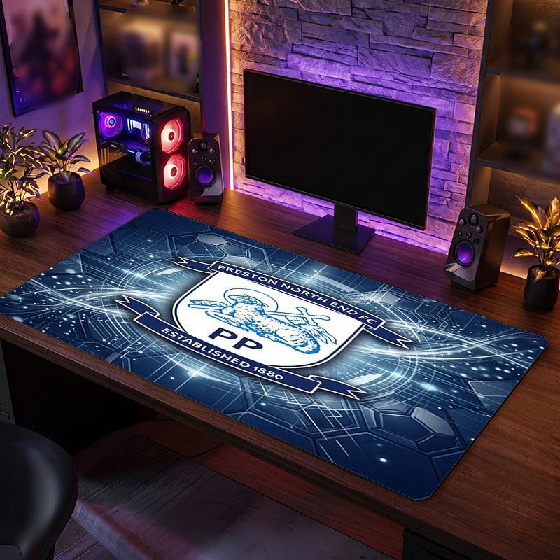 Preston North End Football Print Large Mouse Pad, Anti-Slip Extended Gaming Desk Mat for Office Home
