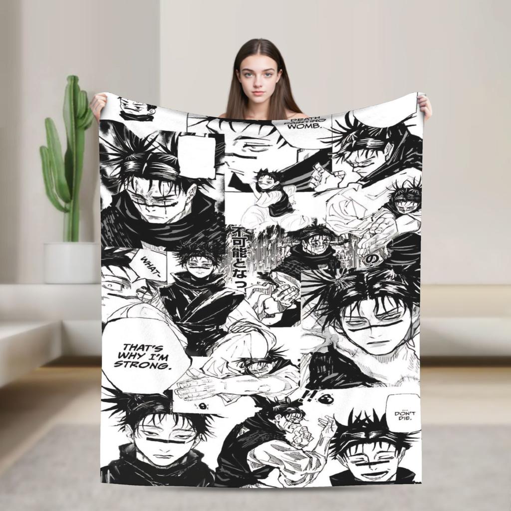 Choso Flannel Throw Blankets Kaisens Anime Blankets for Bed Couch Super Soft Bedding Throws
