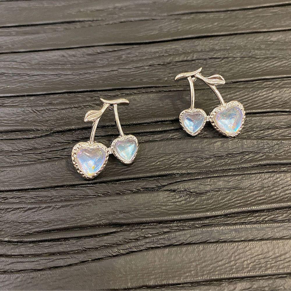 Маленькие свежие висячие серьги с красной вишней и фруктами, женские ювелирные серьги-капли