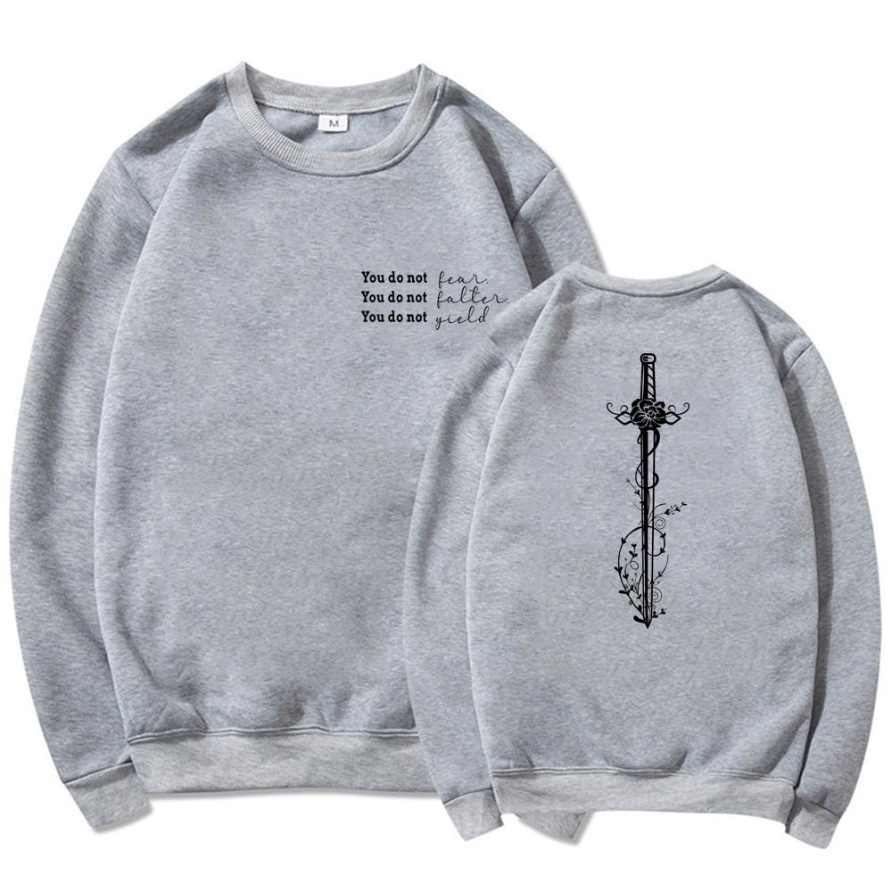 You Do Not Yield Sweatshirt Throne of Glass Hoodie Men Women Long Sleeve Sweatshirt A Court of Thorns and Roses Court of Dreams