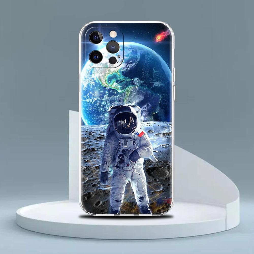 Прозрачный чехол с астронавтом «Космическая планета» для Apple iPhone 13 11 14 12 Pro 7 8 Plus XR X XS Max 6 6S 13Pro, силиконовый чехол для телефона