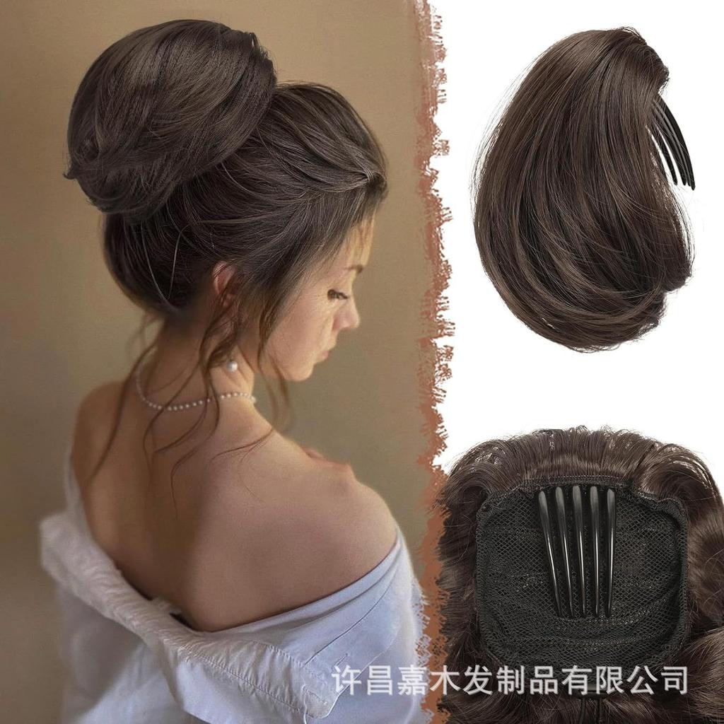 Женский 6-дюймовый короткий парик на кулиске с внутренними кнопками для хвостика, слегка завитый, пушистый