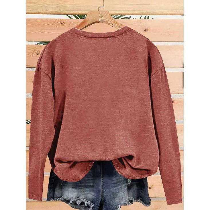 Women's casual sports long sleeve The crab pattern design, with its loose fit, is comfortable and suitable for young people's daily wear, ideal for