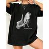 Oversized T-Shirt Black Hands With Rings And Long Nails Rock The World Print Casual Streetwear For Women