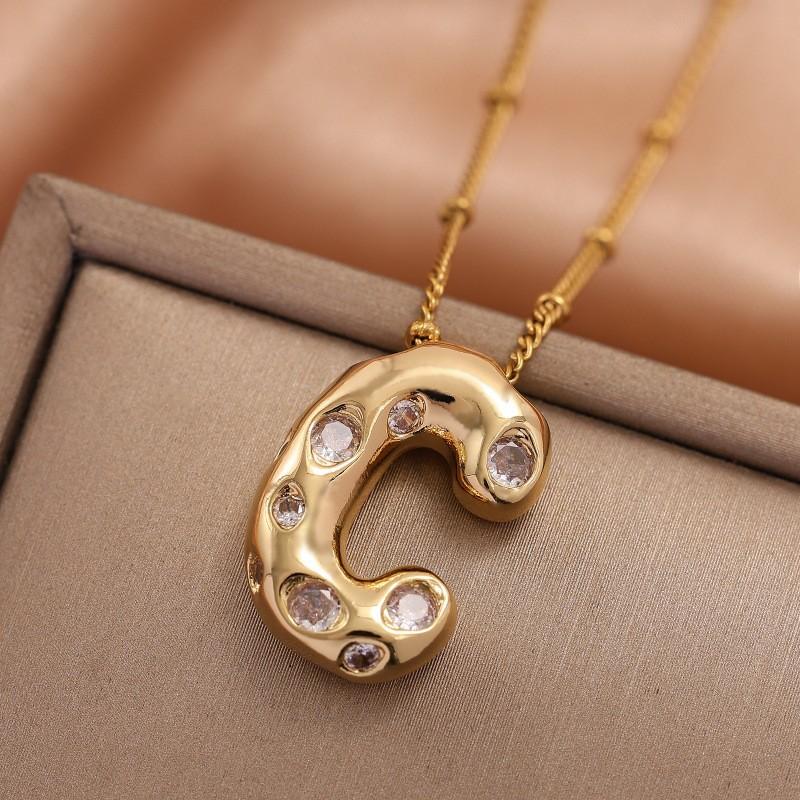 Ladies' Diamond Metal Necklace, Heavy Craftsmanship Premium Design Initial Necklace, Gift for Women, Holiday Present, Party Jewelry.